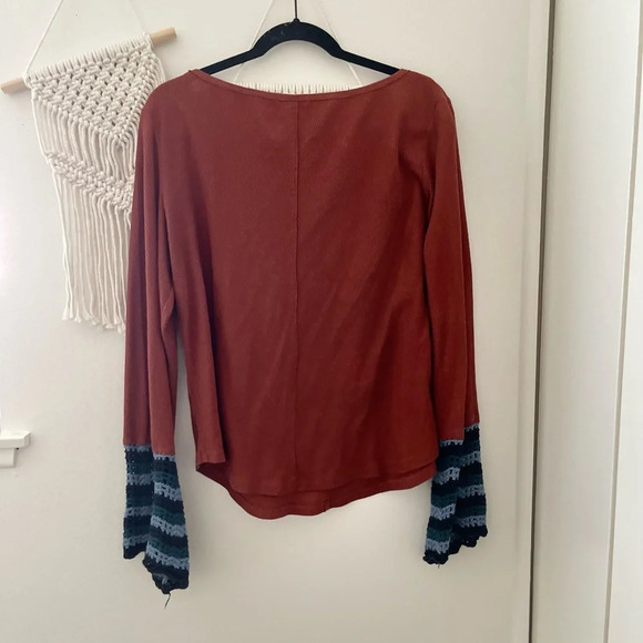 Anthropologie Pilcro Crochet Cuffed Top - Picture 6 of 8